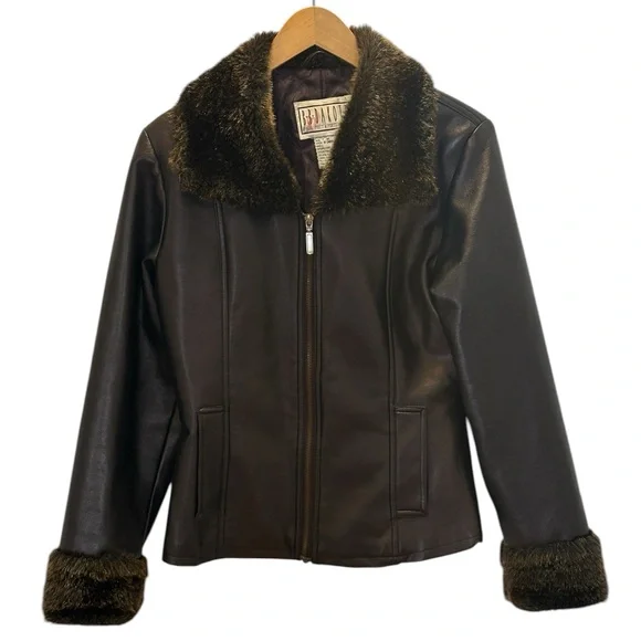 vtg bb dakota Womens Brown penny lane jacket Y2K Faux Leather Size Medium Boho - Picture 2 of 16